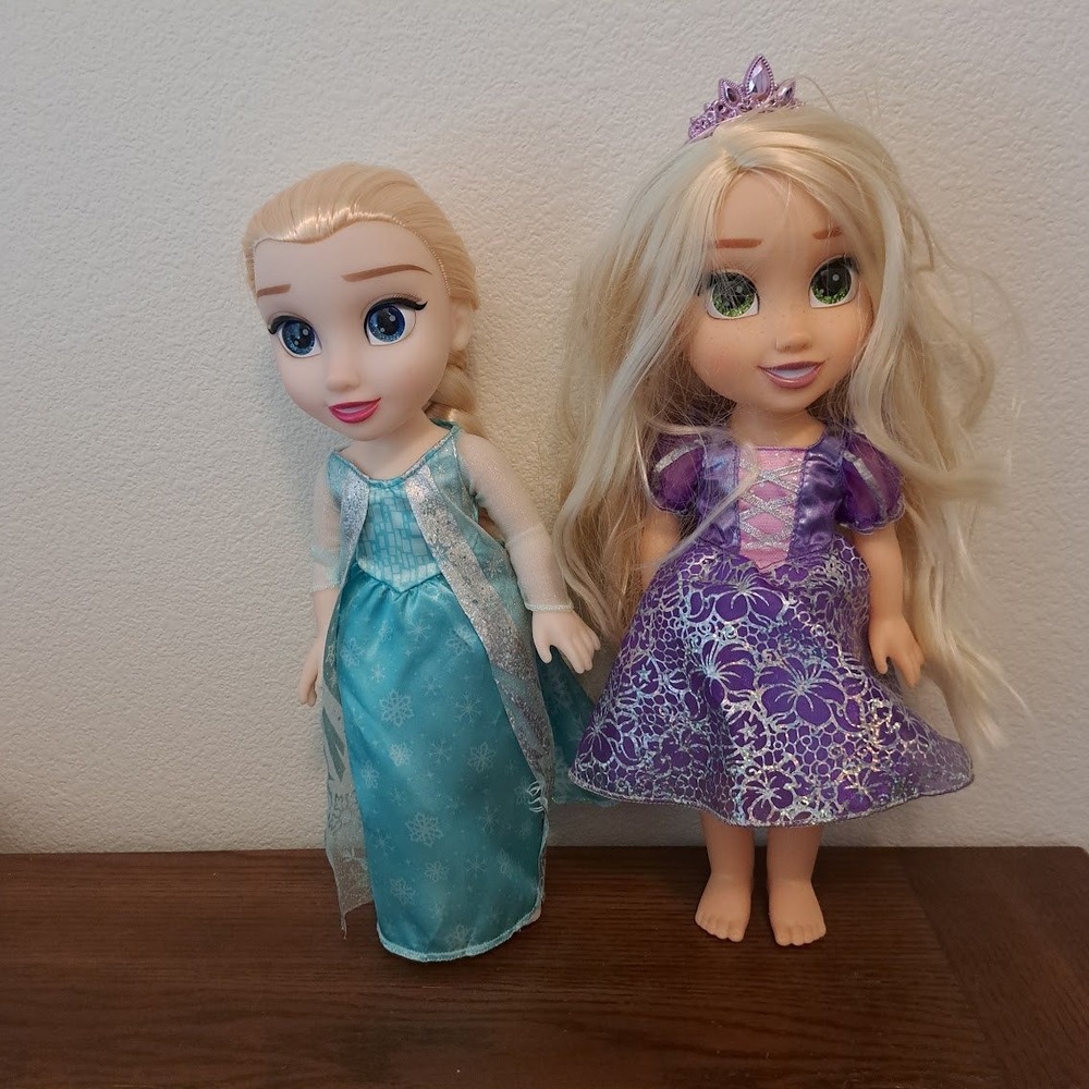Disney Princess Toddler Doll Set Elsa Frozen Rapunzel Tangled 14 Inch Dolls